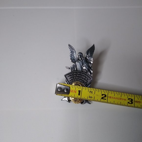 Camco Saint Christopher Protect Us Metal Auto Visor Clip - Picture 13 of 14